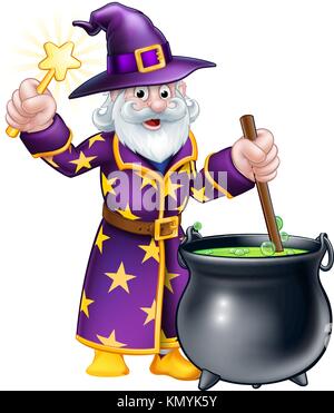 Wizard Cauldron Cartoon  Stock Vector