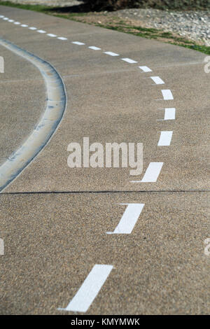 Bicycle track by the sea in Faros, Larnaca, Cyprus Stock Photo