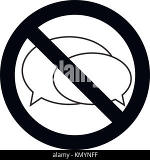 No speak symbol allowed, ban and warning, vector silence line, prohibition vector illustration Stock Vector