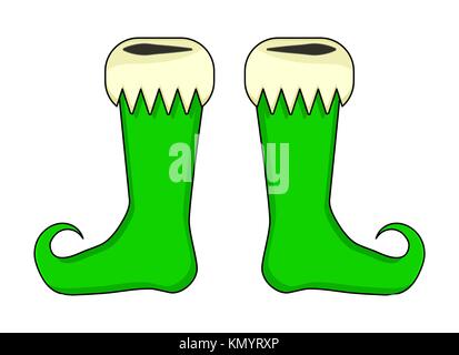 Elf shoes pair design isolated on white background Stock Vector