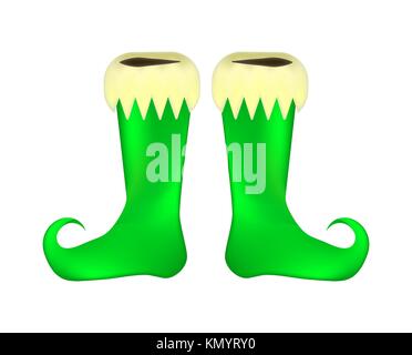 Elf shoes pair design isolated on white background Stock Vector