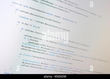 Programming code of software. For concepts such as software and programming, computers and electronics, and languages and communication. Stock Photo