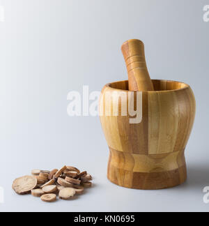 Chinese Herbal Medicine on the table. Stock Photo