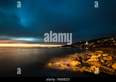 evening on the shoreline of Trieste Stock Photo