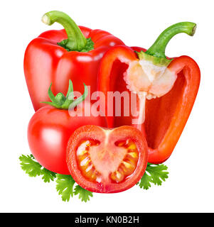 Vegetables isolated on white background with clipping path Stock Photo
