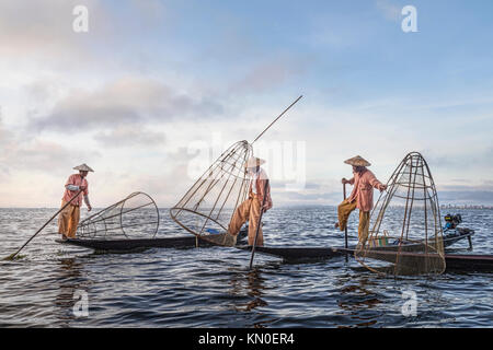 Fisherman, Inle Lake, Myanmar, Asia Stock Photo