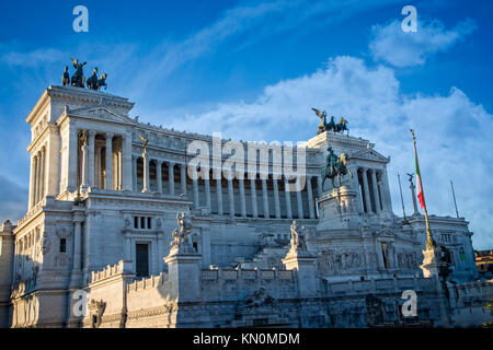 The Altare della Patria monument to the first emperor of Italy in Rome. Stock Photo