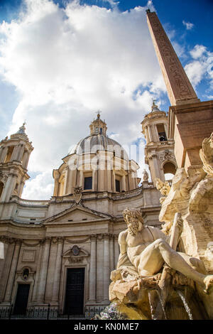 The Sant' Agnese in Agone in Piazza Navona, Rome, Italy. Stock Photo