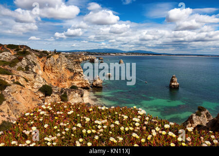 Beautiful view Algarve coast near beach Praia do Camilo, Portugal Stock Photo