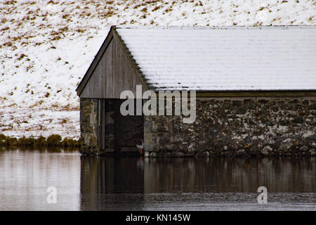 Cregennan Lakes in the snow, December 2017 Stock Photo