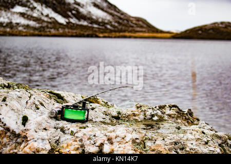 Cregennan Lakes in the snow, December 2017 Stock Photo