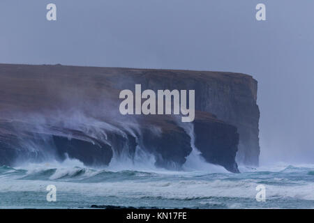 Stormy seas at Marwick Head, Orkney Stock Photo