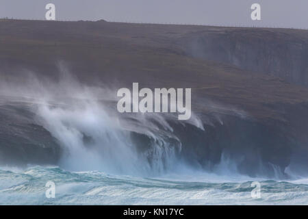 Stormy seas at Marwick Head, Orkney Stock Photo