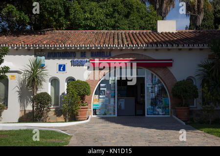 Tourist office at Glorieta la Fontanilla, on the Marbella seafront. Stock Photo