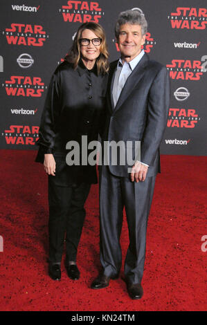 Los Angeles, USA. 09th Dec, 2017. (L-R) Actress Cindy Horn and Chairman of Walt Disney Studios Alan F. Horn attend the World Premiere of Disney Pictures and Lucasfilm's 'Star Wars: The Last Jedi' at The Shrine Auditorium on December 9, 2017 in Los Angeles, California. Photo by Barry King/Alamy Live News Credit: Barry King/Alamy Live News Stock Photo