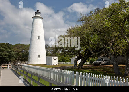 NC01052-00...NORTH CAROLINA - Ocracoke Island Lighthouse on the Barrier Islands in Cape Hatteras National Seashore. Stock Photo