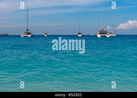 ZAKYNTHOS, GREECE, September 27, 2017: Crystal blue waters of Navagio bay on Zakynthos island, Greece Stock Photo