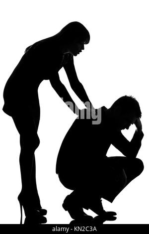 young man sad silhouette in studio isolated on white background Stock Photo  - Alamy