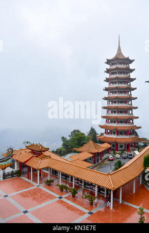 Genting Highlands, Malaysia - November 2, 2017: Chinese Pagoda Styled Architecture in Chin Swee Temple Stock Photo