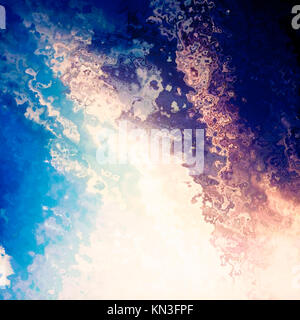 Bright light splash blue sky, abstract background illustration Stock Photo