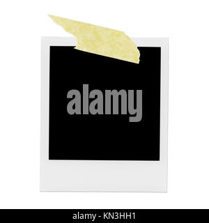 Old blank frame with tape Stock Photo