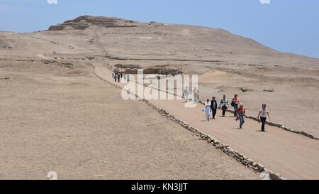 Lima, Peru - November 1st, 2017: The ruins of Pachacamac, an ancient archaeological site on the Pacific coast just south of Lima, Peru Stock Photo