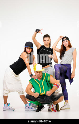 Hip hop gang posing.
