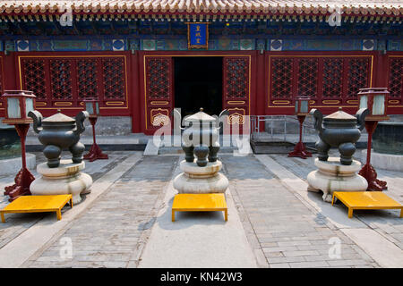 Hall in Temple of Earth in Ditan Park, Beijing, China.