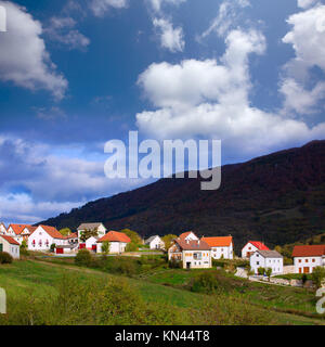 Obarba village in Navarra near Irati Pyrenees at Spain.