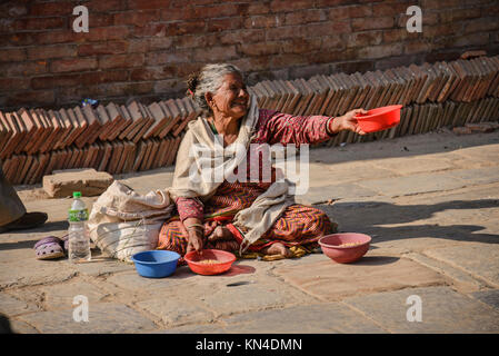 A beggar in Durbar Square, Kathmandu, Nepal Stock Photo