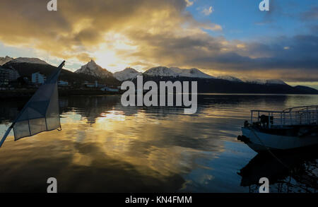 A beautiful colorful sunrise in Ushuaia, Argentina Stock Photo