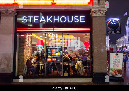 Exterior of Angus Steakhouse, Coventry Street, London, W1D, UK Stock Photo