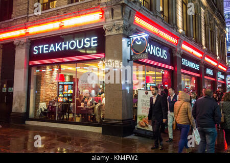 Exterior of Angus Steakhouse, Coventry Street, London, W1D, England, UK Stock Photo