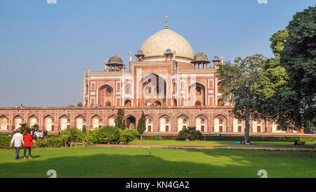 Humayun Tomb in Delhi, in the neighborhood of Nizamuddin East, close to the citadel Dina-panah in India, UNESCO World Heritage Site. Stock Photo