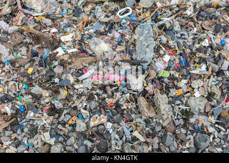Beach Pollution in paradise, Levuka, Ovalau, Fiji Islands, Western Pacific, South Pacific Stock Photo