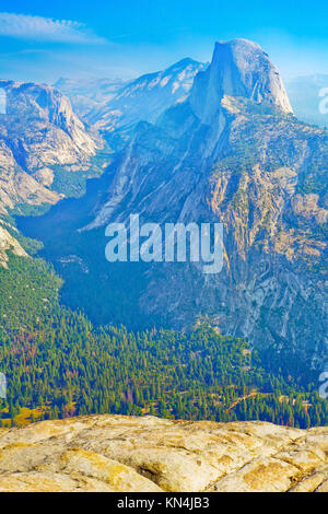 View from the Glacier Point in Yosemite National Park in autumn. Stock Photo