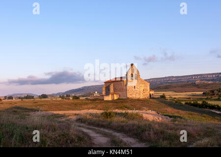 Iglesia de Santa María, church reformed in gothic times, Puentetoma, Palencia province, Spain Stock Photo