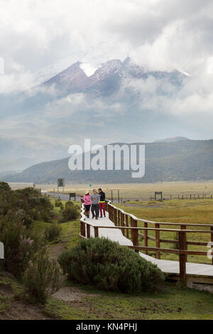 Cotopaxi National Park, Ecuador - people walking in the park, Ecuador, South America Stock Photo