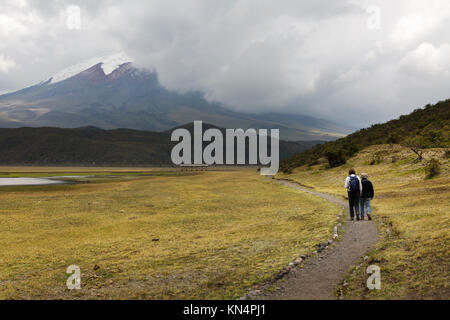 Cotopaxi National Park, Ecuador - people walking in the park, Ecuador, South America Stock Photo