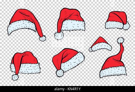 Set of Santa Claus Hats sketches Stock Vector by ©nikiteev 141228834