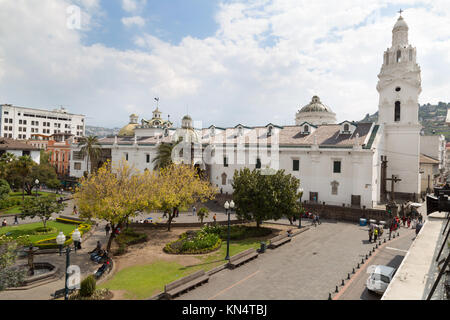 Quito Cathedral Ecuador - the Metropolitan Cathedral of Quito, or la Catedral, Plaza Grande, Quito Old Town, Ecuador South America Stock Photo