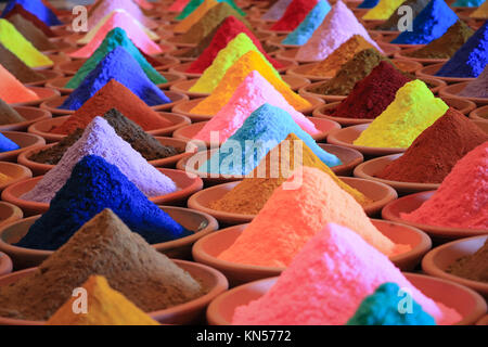 Various spices selection. Multicolored powder Stock Photo