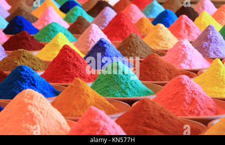 Various spices selection. Multicolored powder Stock Photo