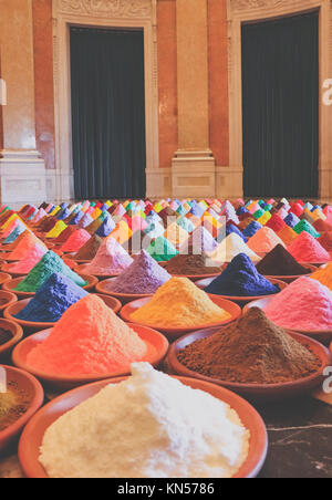 Various spices selection. Multicolored powder Stock Photo
