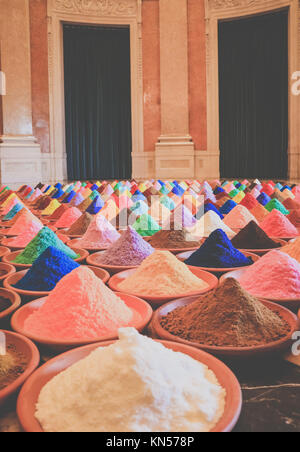 Various spices selection. Multicolored powder Stock Photo