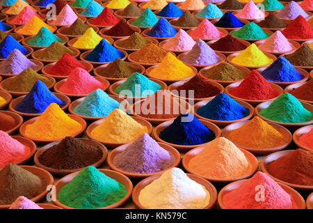 Various spices selection. Multicolored powder Stock Photo