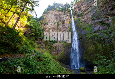 Upper Multnomah Falls outside of Portland, Oregon Stock Photo