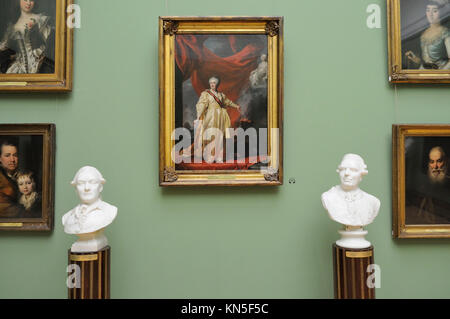Art of the XVIII century - Paintings exhibition at the State Tretyakov Gallery. Stock Photo