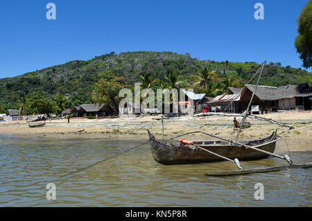 the beach of Ampangorinana, Nosy Komba, Madagascar Stock Photo