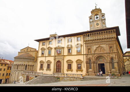 Piazza Grande Santa Maria della Pieve church in Arezzo Tuscany